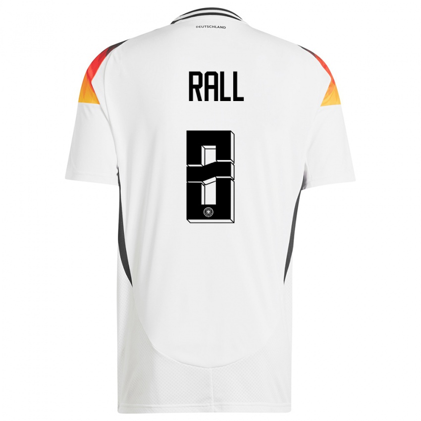 Herren Deutschland Maximiliane Rall #8 Weiß Heimtrikot Trikot 24-26 T-Shirt Belgien