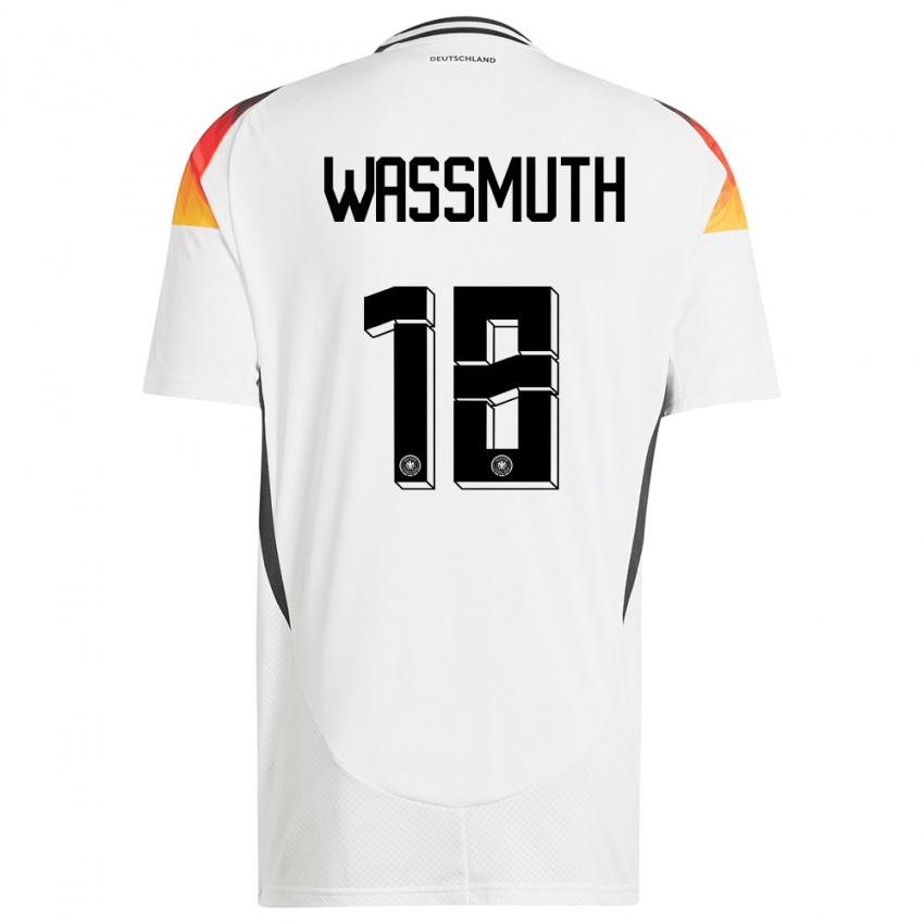 Heren Duitsland Tabea Wabmuth #18 Wit Thuisshirt Thuistenue 24-26 T-Shirt België