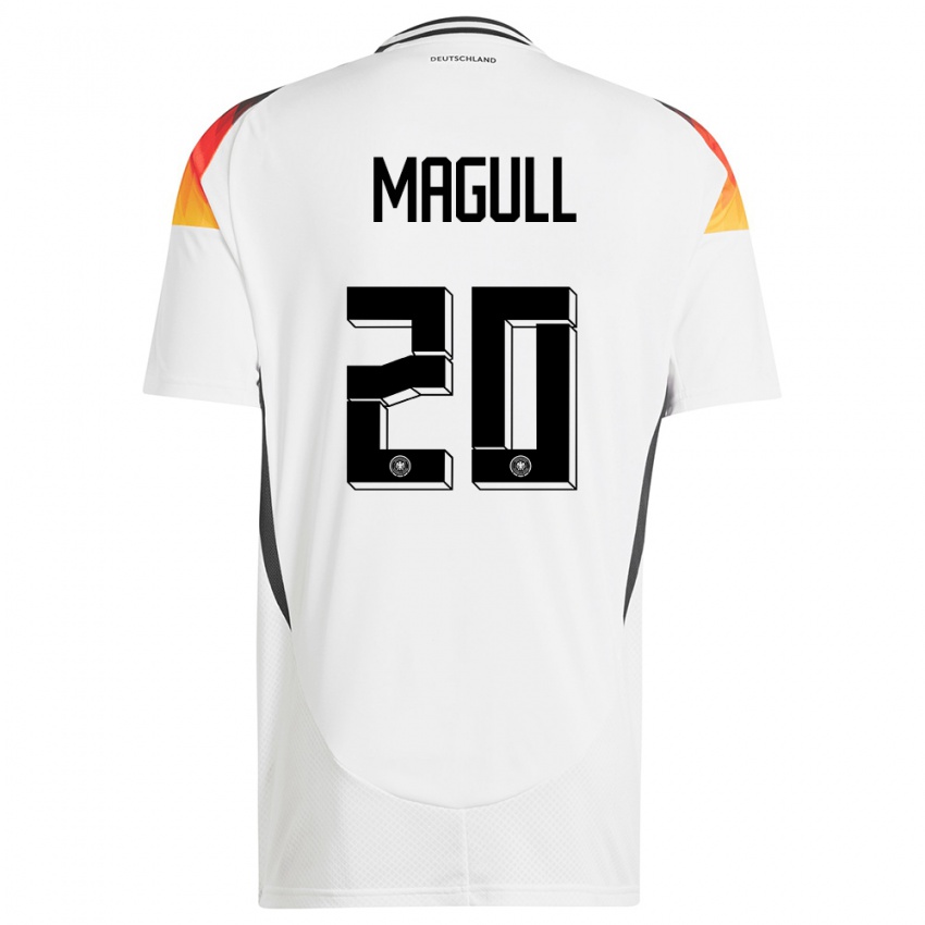 Homme Maillot Allemagne Lina Magull #20 Blanc Tenues Domicile 24-26 T-Shirt Belgique