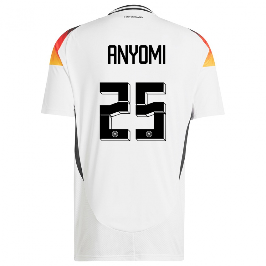 Herren Deutschland Nicole Anyomi #25 Weiß Heimtrikot Trikot 24-26 T-Shirt Belgien