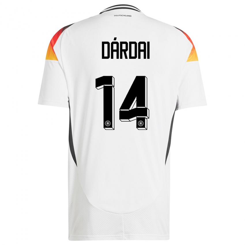 Heren Duitsland Marton Dardai #14 Wit Thuisshirt Thuistenue 24-26 T-Shirt België