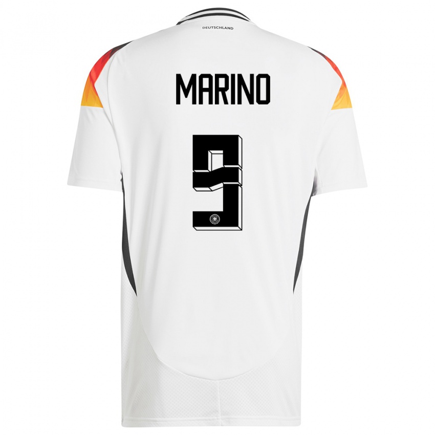 Heren Duitsland Stefano Marino #9 Wit Thuisshirt Thuistenue 24-26 T-Shirt België