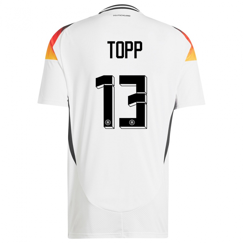 Herren Deutschland Keke Topp #13 Weiß Heimtrikot Trikot 24-26 T-Shirt Belgien