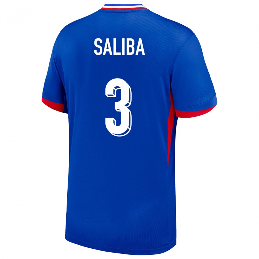 Herren Frankreich William Saliba #3 Blau Heimtrikot Trikot 24-26 T-Shirt Belgien