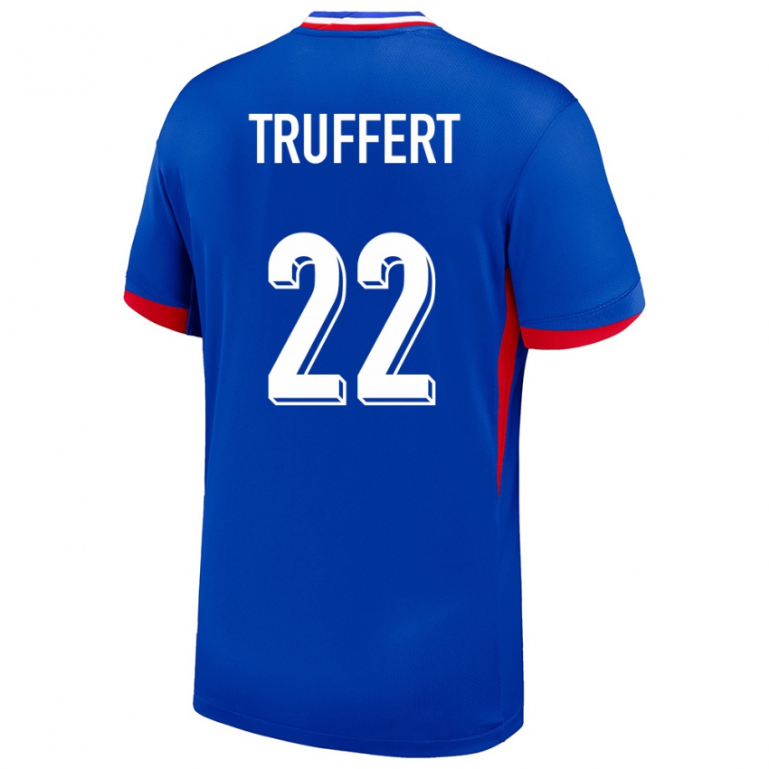 Homme Maillot France Adrien Truffert #22 Bleu Tenues Domicile 24-26 T-Shirt Belgique