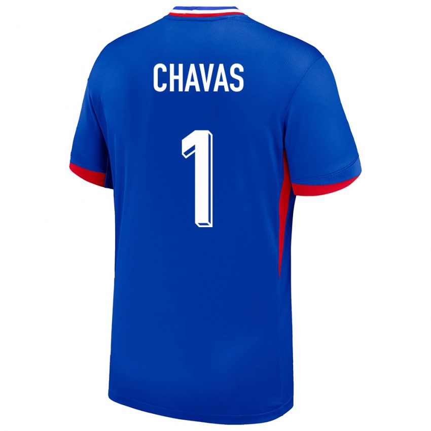 Herren Frankreich Mylene Chavas #1 Blau Heimtrikot Trikot 24-26 T-Shirt Belgien