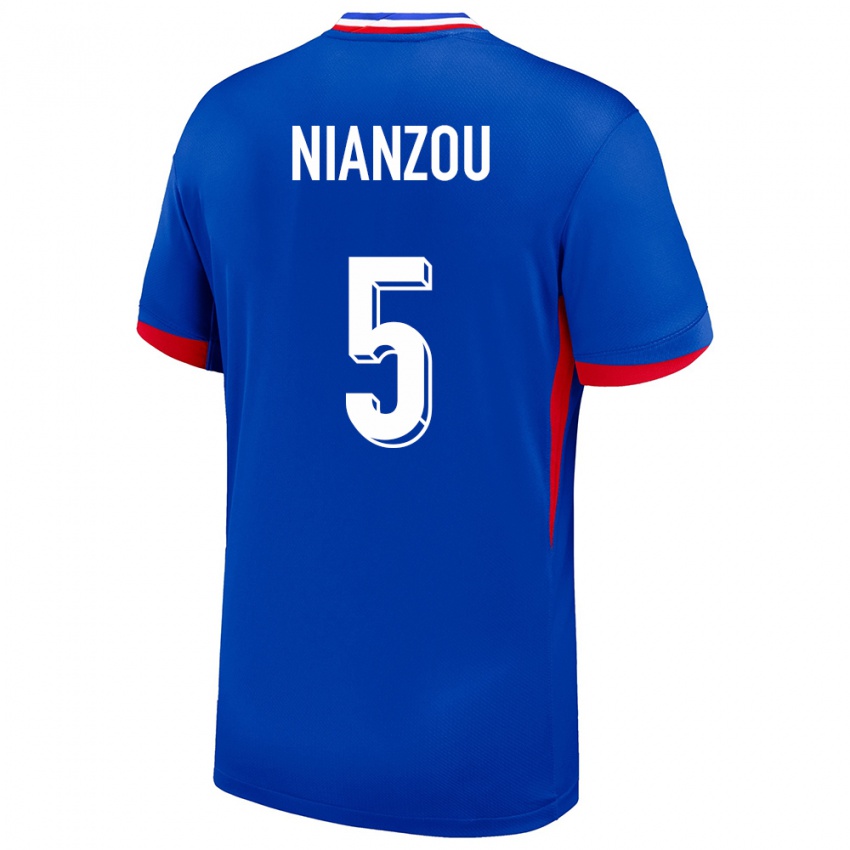 Heren Frankrijk Tanguy Nianzou #5 Blauw Thuisshirt Thuistenue 24-26 T-Shirt België