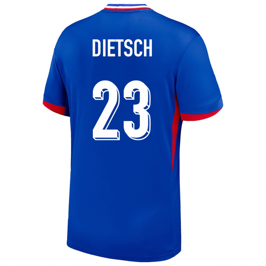 Heren Frankrijk Guillaume Dietsch #23 Blauw Thuisshirt Thuistenue 24-26 T-Shirt België