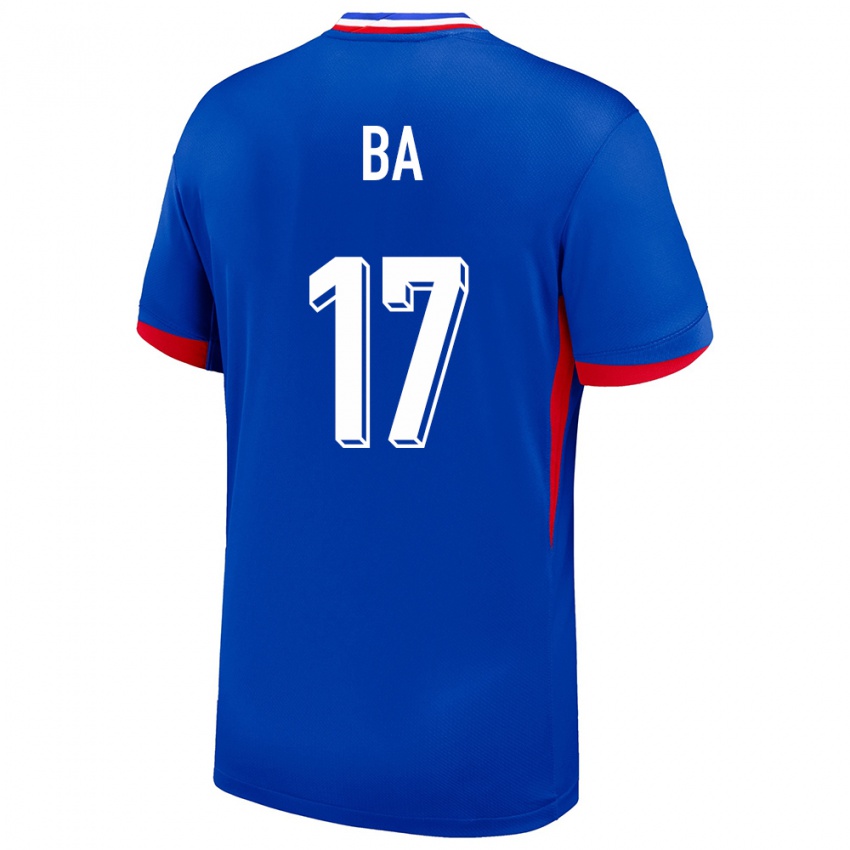 Heren Frankrijk Abdoullah Ba #17 Blauw Thuisshirt Thuistenue 24-26 T-Shirt België