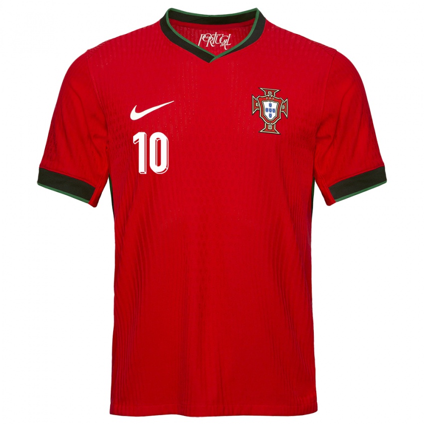 Herren Portugal Jessica Silva #10 Rot Heimtrikot Trikot 24-26 T-Shirt Belgien