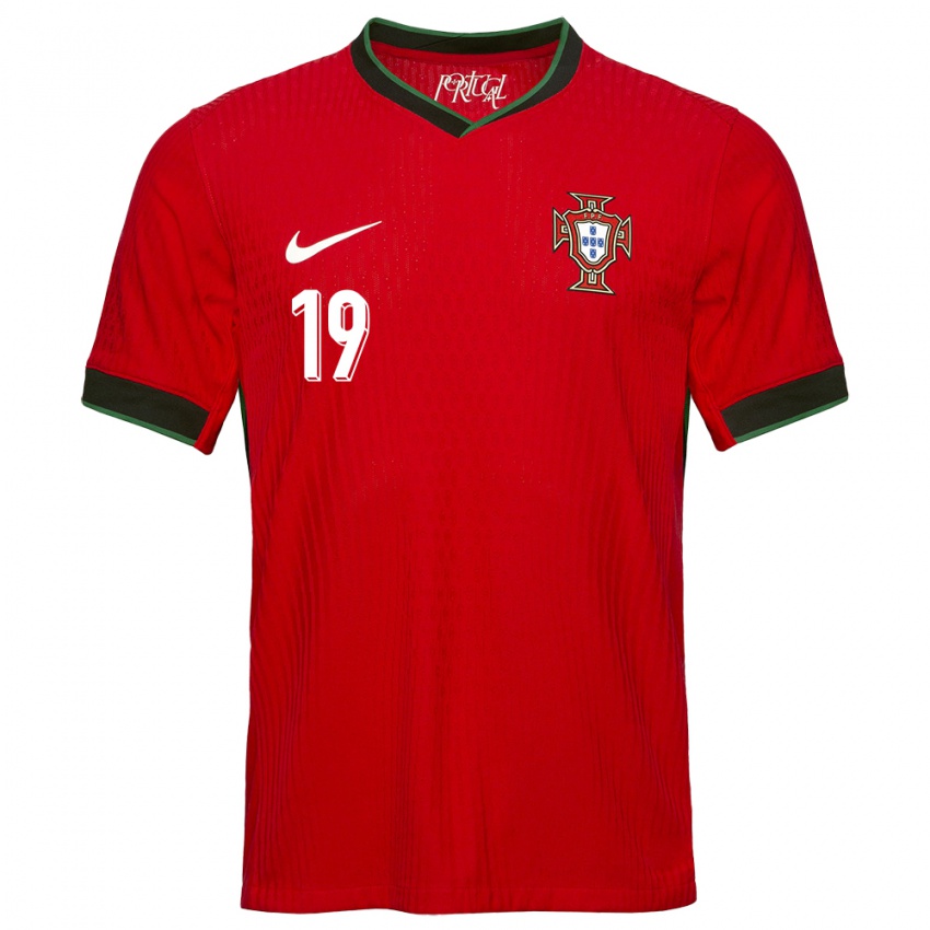 Herren Portugal Diogo Jota #19 Rot Heimtrikot Trikot 24-26 T-Shirt Belgien