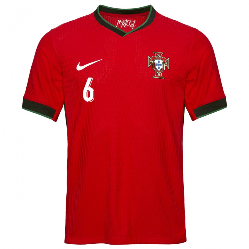 Herren Portugal Dario Essugo #6 Rot Heimtrikot Trikot 24-26 T-Shirt Belgien