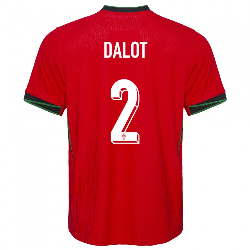 Herren Portugal Diogo Dalot #2 Rot Heimtrikot Trikot 24-26 T-Shirt Belgien
