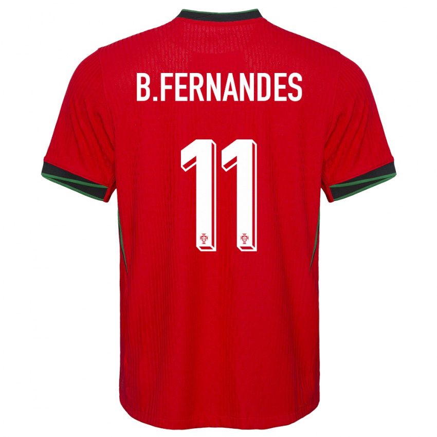 Herren Portugal Bruno Fernandes #11 Rot Heimtrikot Trikot 24-26 T-Shirt Belgien