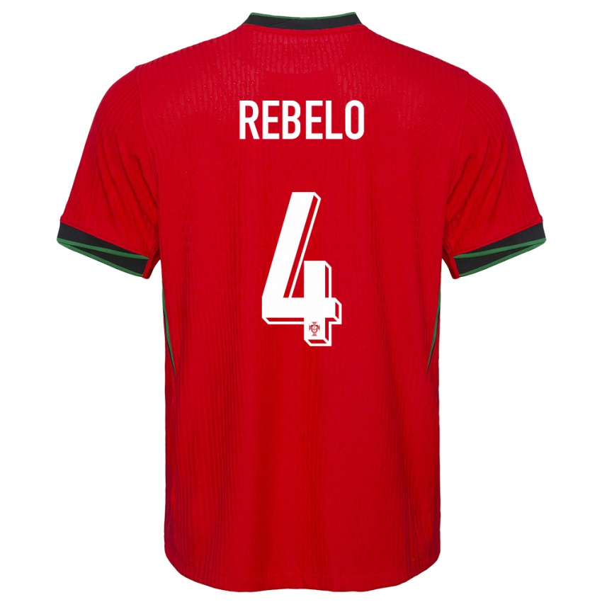 Heren Portugal Silvia Rebelo #4 Rood Thuisshirt Thuistenue 24-26 T-Shirt België