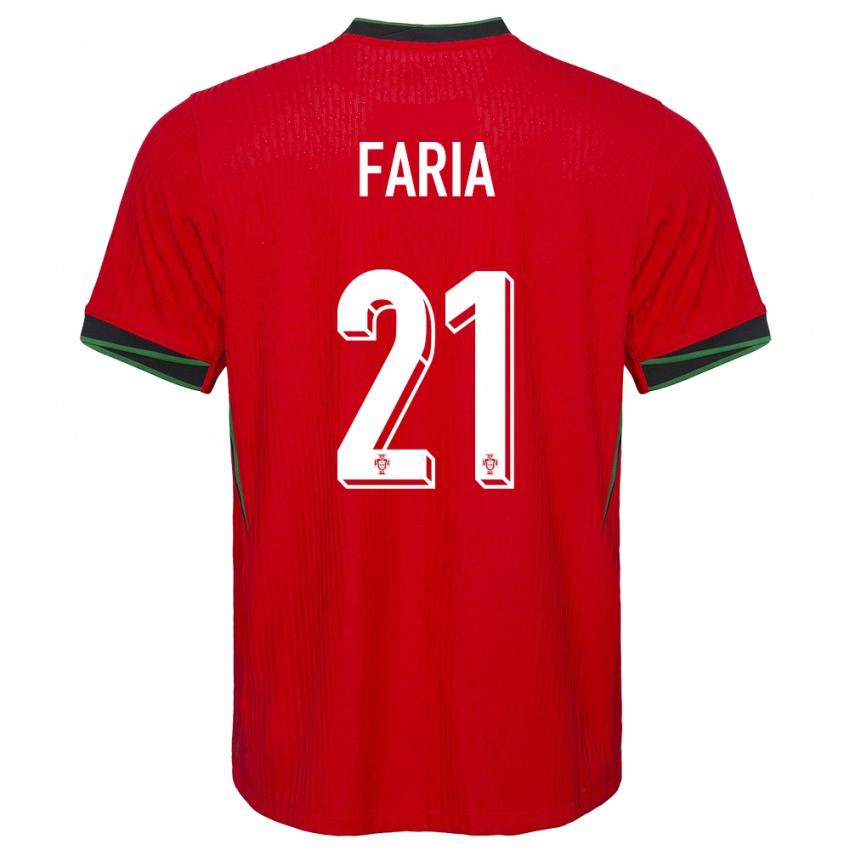 Herren Portugal Andreia Faria #21 Rot Heimtrikot Trikot 24-26 T-Shirt Belgien