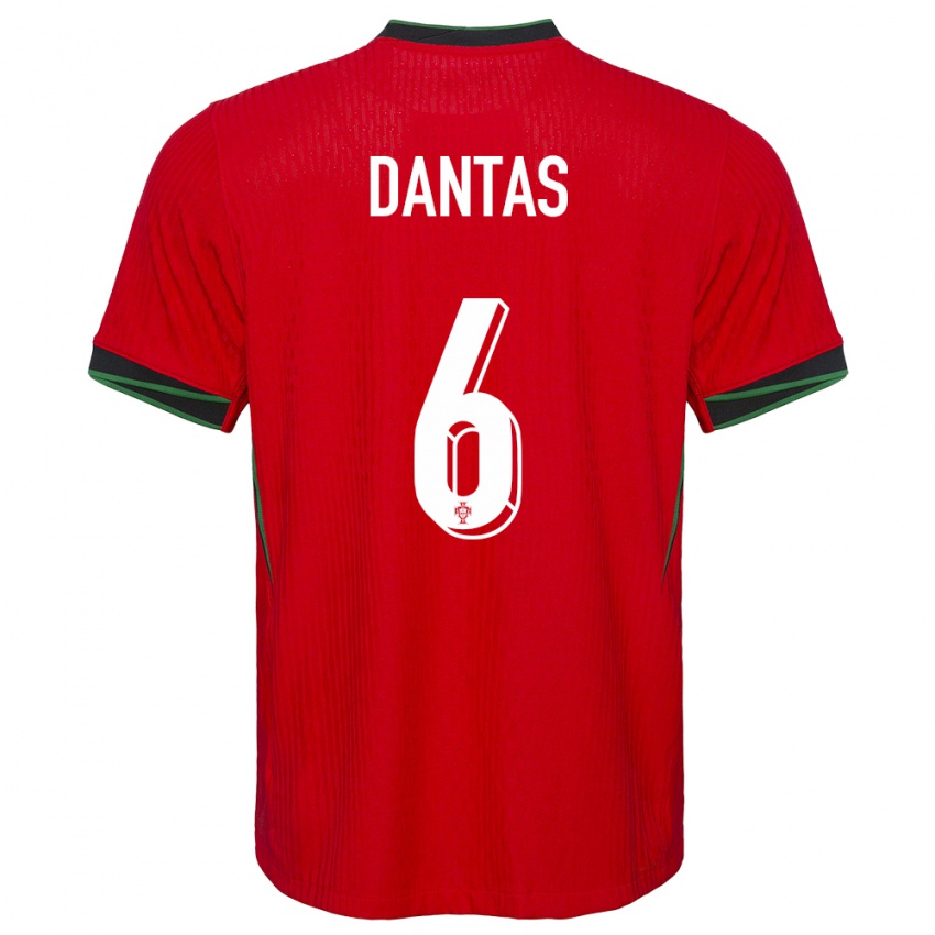 Homme Maillot Portugal Tiago Dantas #6 Rouge Tenues Domicile 24-26 T-Shirt Belgique