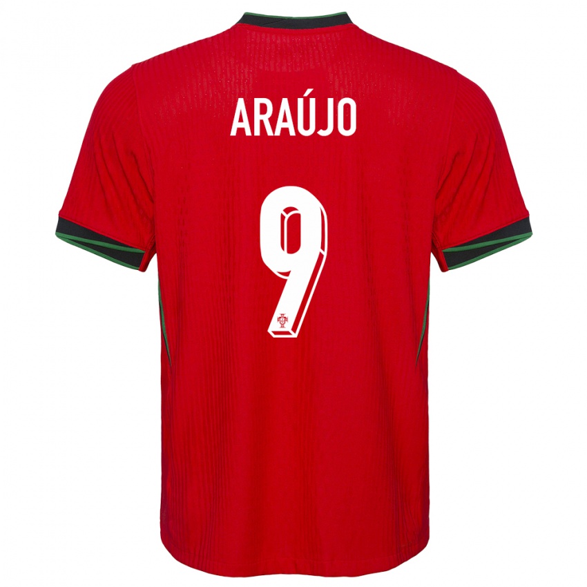Herren Portugal Henrique Araujo #9 Rot Heimtrikot Trikot 24-26 T-Shirt Belgien