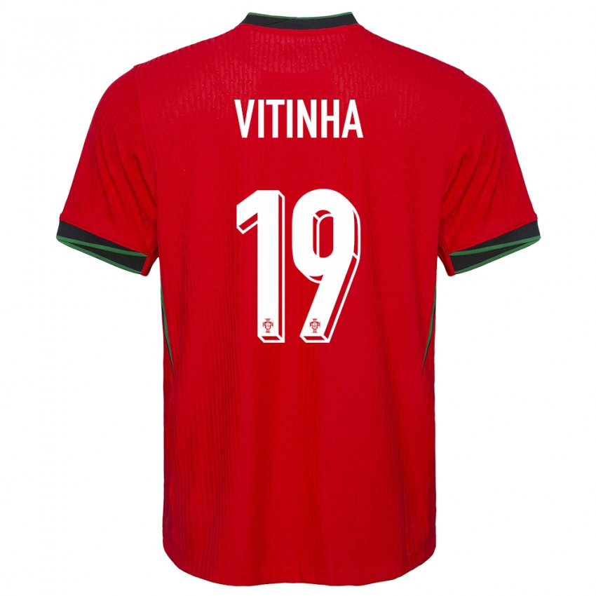 Herren Portugal Vitinha #19 Rot Heimtrikot Trikot 24-26 T-Shirt Belgien