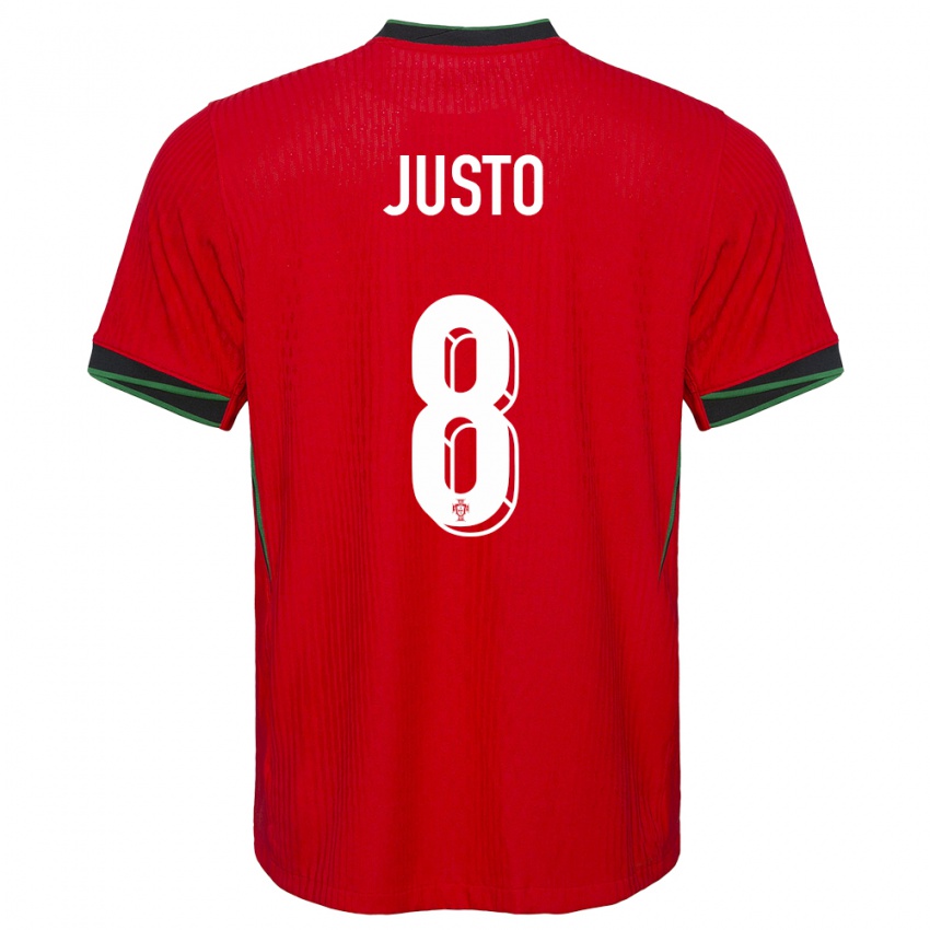 Heren Portugal Samuel Justo #8 Rood Thuisshirt Thuistenue 24-26 T-Shirt België