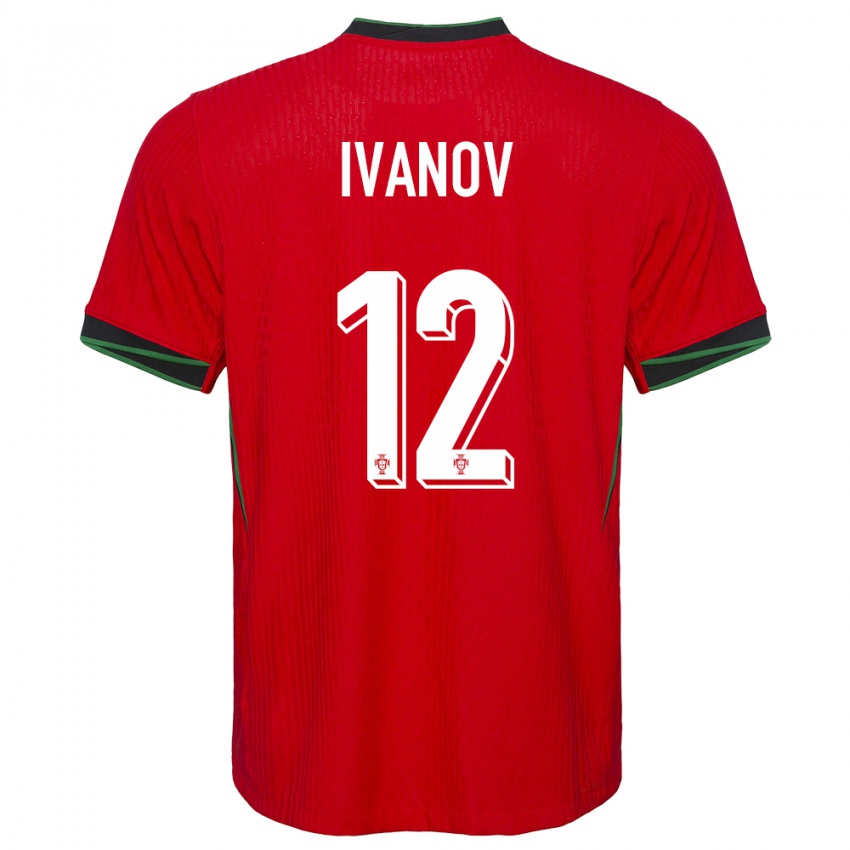 Herren Portugal David Ivanov #12 Rot Heimtrikot Trikot 24-26 T-Shirt Belgien