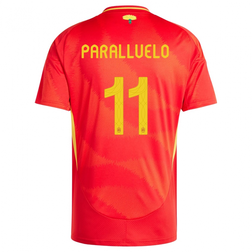 Homme Maillot Espagne Salma Paralluelo #11 Rouge Tenues Domicile 24-26 T-Shirt Belgique