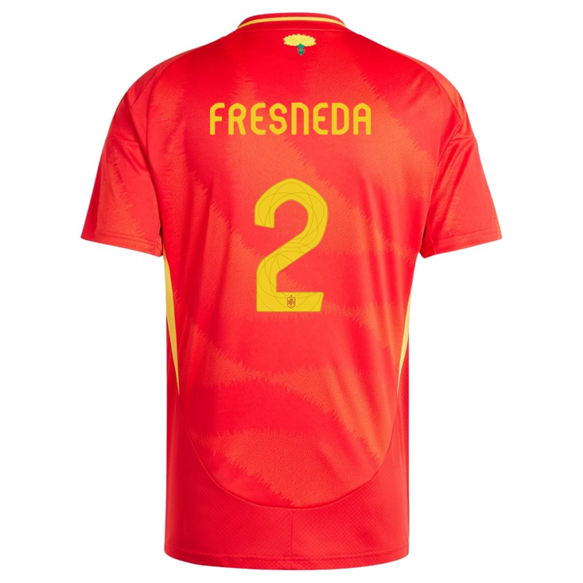 Herren Spanien Ivan Fresneda #2 Rot Heimtrikot Trikot 24-26 T-Shirt Belgien
