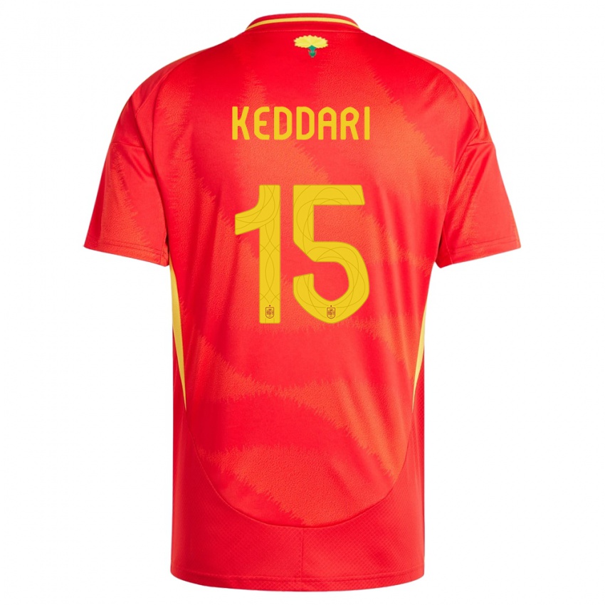 Homme Maillot Espagne Wassim Keddari #15 Rouge Tenues Domicile 24-26 T-Shirt Belgique