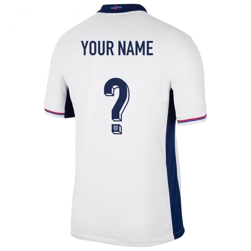Heren Engeland Uw Naam #0 Wit Thuisshirt Thuistenue 24-26 T-Shirt België