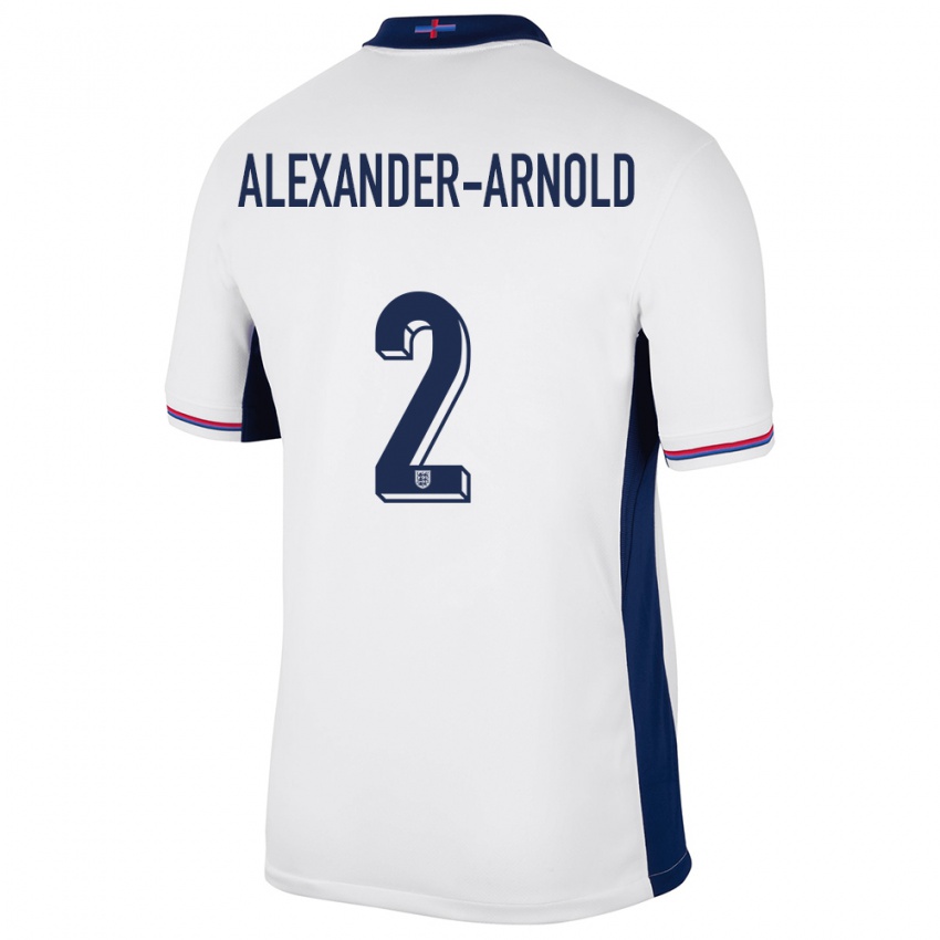 Homme Maillot Angleterre Trent Alexander-Arnold #2 Blanc Tenues Domicile 24-26 T-Shirt Belgique