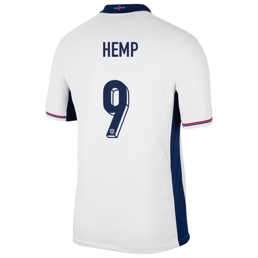 Herren England Lauren Hemp #9 Weiß Heimtrikot Trikot 24-26 T-Shirt Belgien
