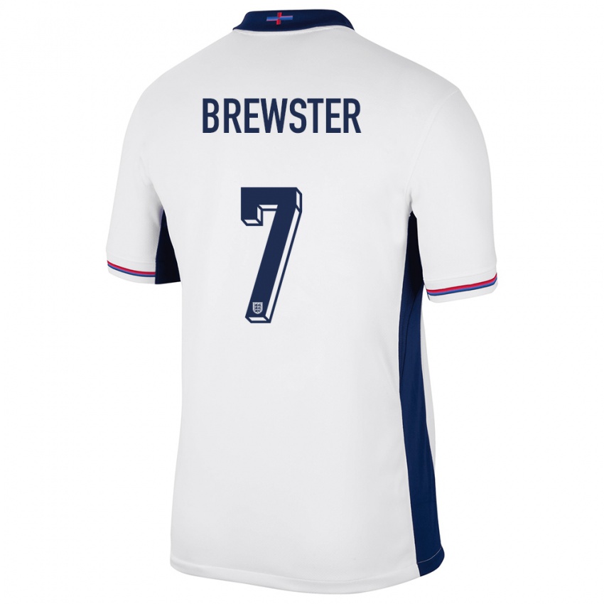 Homme Maillot Angleterre Rhian Brewster #7 Blanc Tenues Domicile 24-26 T-Shirt Belgique