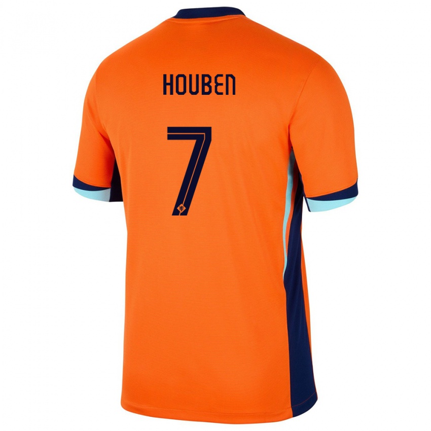 Heren Nederland Iggy Houben #7 Oranje Thuisshirt Thuistenue 24-26 T-Shirt België
