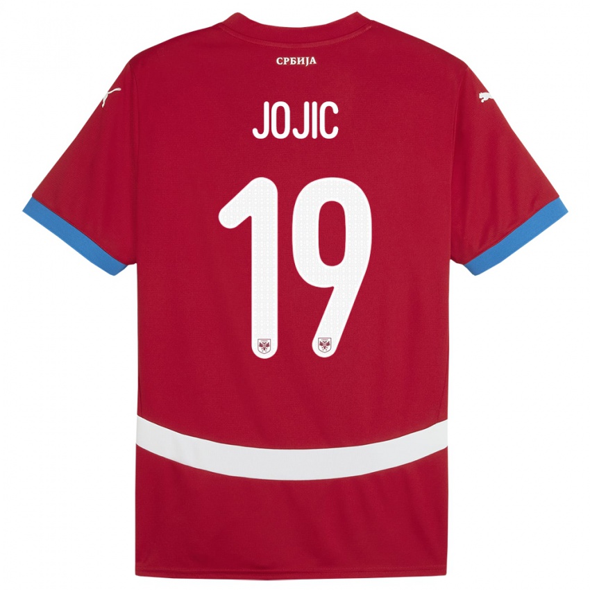Heren Servië Nikola Jojic #19 Rood Thuisshirt Thuistenue 24-26 T-Shirt België