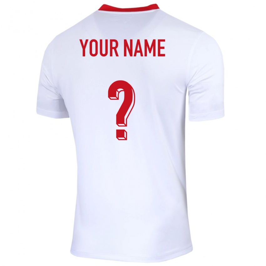 Herren Polen Ihren Namen #0 Weiß Heimtrikot Trikot 24-26 T-Shirt Belgien