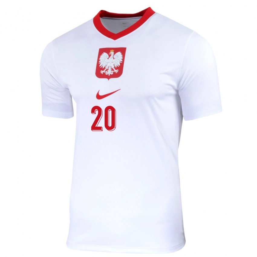 Herren Polen Filip Rejczyk #20 Weiß Heimtrikot Trikot 24-26 T-Shirt Belgien