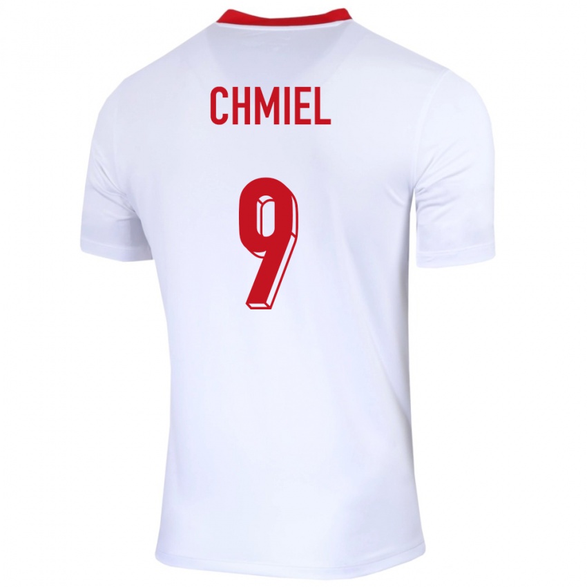 Herren Polen George Chmiel #9 Weiß Heimtrikot Trikot 24-26 T-Shirt Belgien