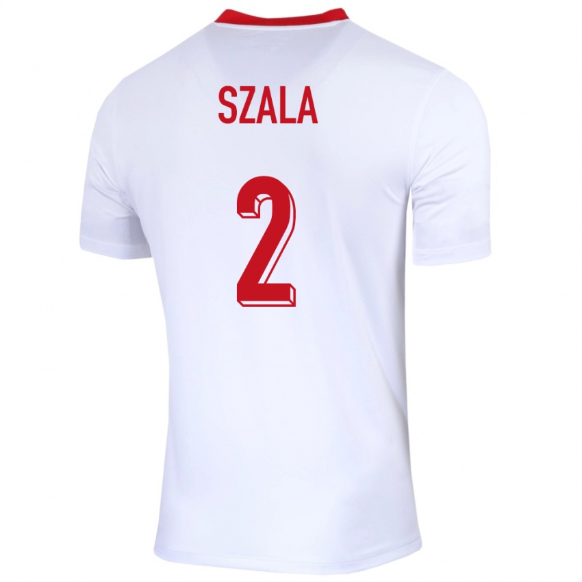 Herren Polen Dominik Szala #2 Weiß Heimtrikot Trikot 24-26 T-Shirt Belgien