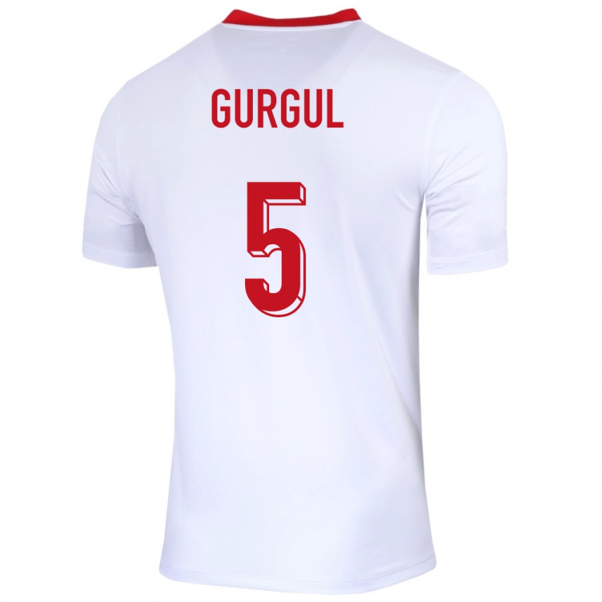 Herren Polen Michal Gurgul #5 Weiß Heimtrikot Trikot 24-26 T-Shirt Belgien