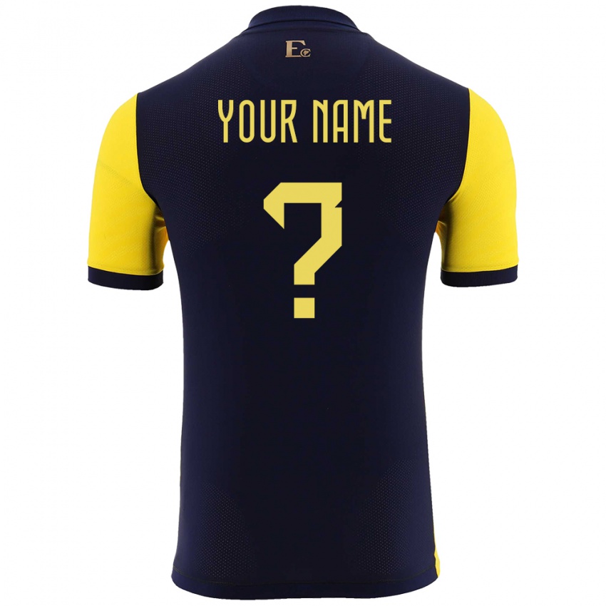 Heren Ecuador Uw Naam #0 Geel Thuisshirt Thuistenue 24-26 T-Shirt België