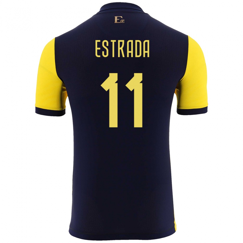 Herren Ecuador Michael Estrada #11 Gelb Heimtrikot Trikot 24-26 T-Shirt Belgien