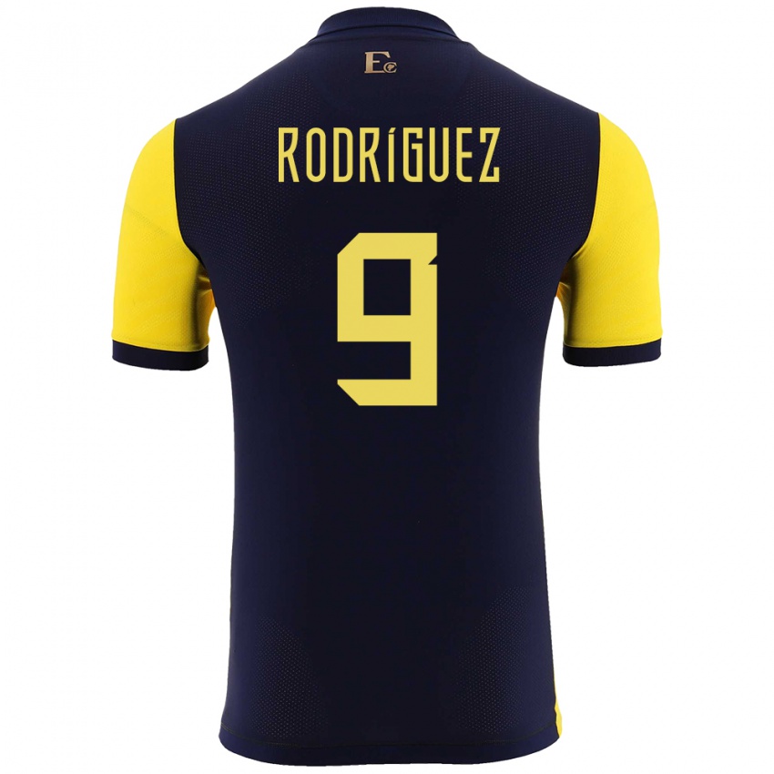 Herren Ecuador Ingrid Rodriguez #9 Gelb Heimtrikot Trikot 24-26 T-Shirt Belgien