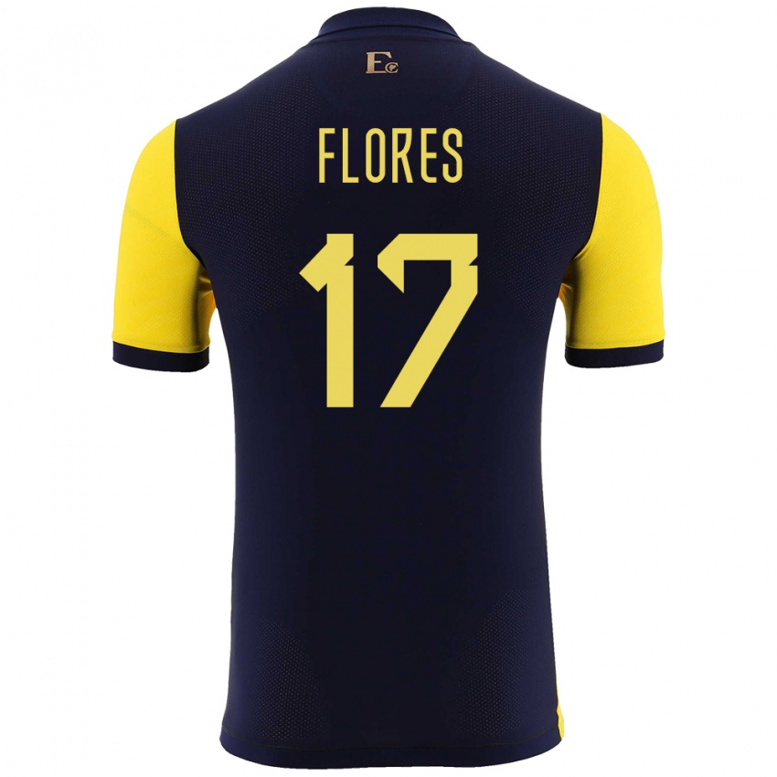 Herren Ecuador Karen Flores #17 Gelb Heimtrikot Trikot 24-26 T-Shirt Belgien