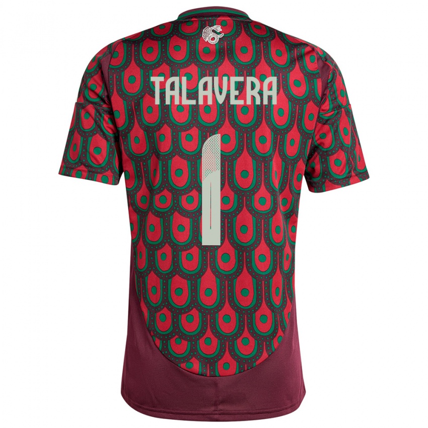 Herren Mexiko Alfredo Talavera #1 Kastanienbraun Heimtrikot Trikot 24-26 T-Shirt Belgien