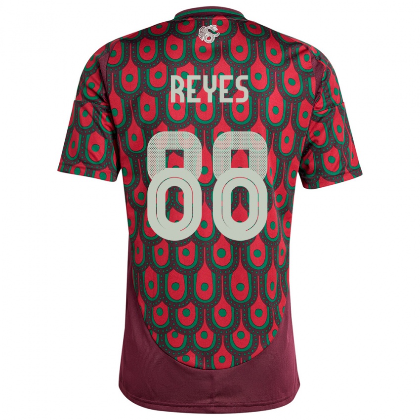 Homme Maillot Mexique Maricarmen Reyes #88 Bordeaux Tenues Domicile 24-26 T-Shirt Belgique