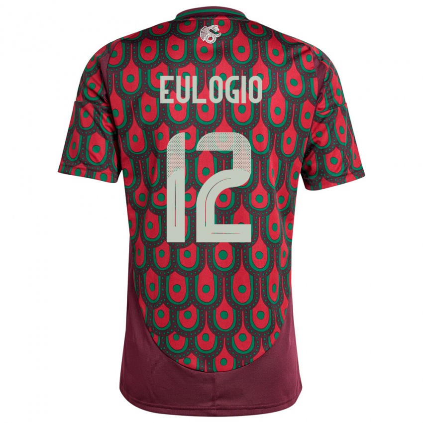 Heren Mexico Jose Eulogio #12 Kastanjebruin Thuisshirt Thuistenue 24-26 T-Shirt België