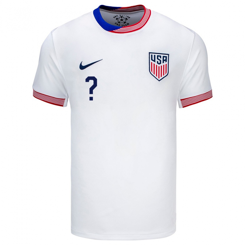 Homme Maillot États-Unis Votre Nom #0 Blanc Tenues Domicile 24-26 T-Shirt Belgique