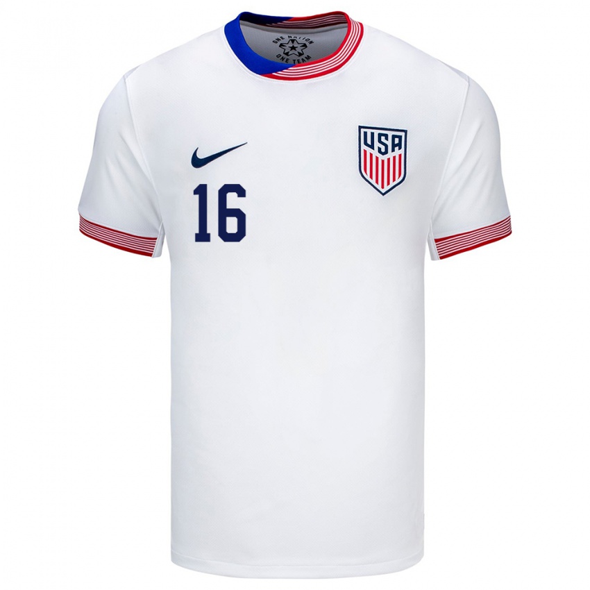 Herren Vereinigte Staaten Ezekiel Soto #16 Weiß Heimtrikot Trikot 24-26 T-Shirt Belgien