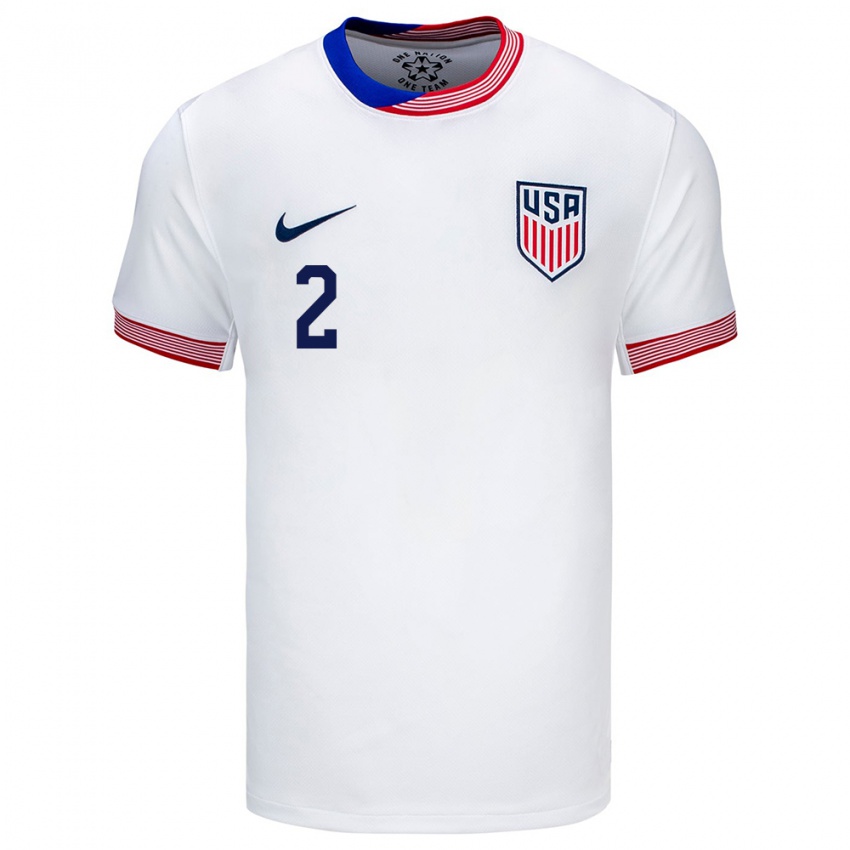 Homme Maillot États-Unis Ashley Sanchez #2 Blanc Tenues Domicile 24-26 T-Shirt Belgique