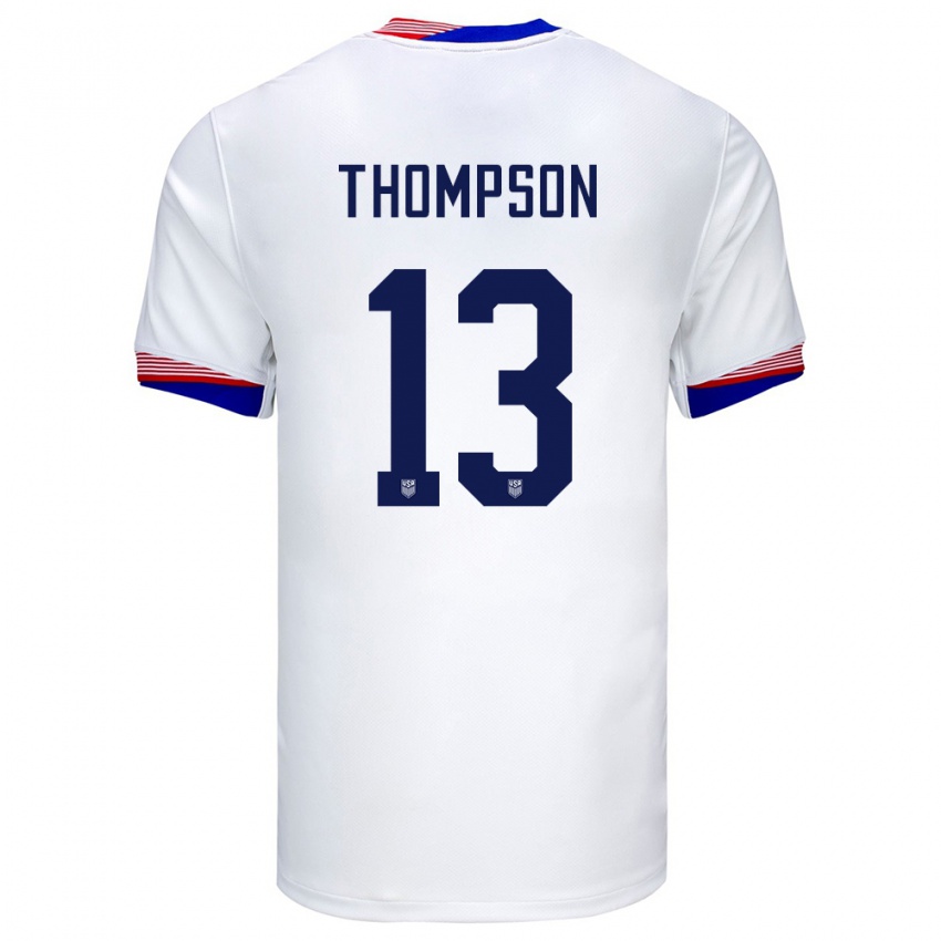 Herren Vereinigte Staaten Alyssa Thompson #13 Weiß Heimtrikot Trikot 24-26 T-Shirt Belgien